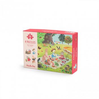 4 mini puzzle 12 pièces - Les 4 saisons - La Grande famille