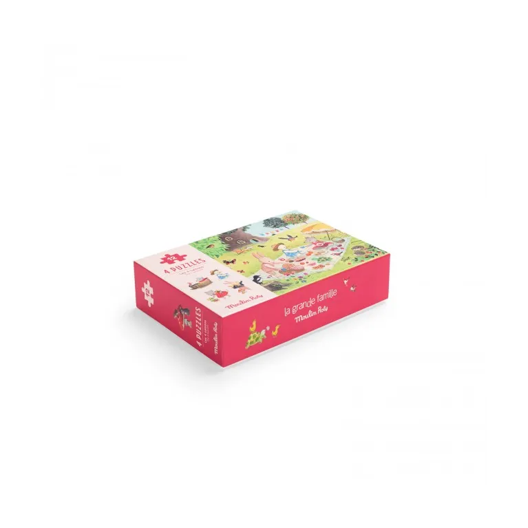 4 mini puzzle 12 pièces - Les 4 saisons - La Grande famille