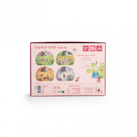 4 mini puzzle 12 pièces - Les 4 saisons - La Grande famille