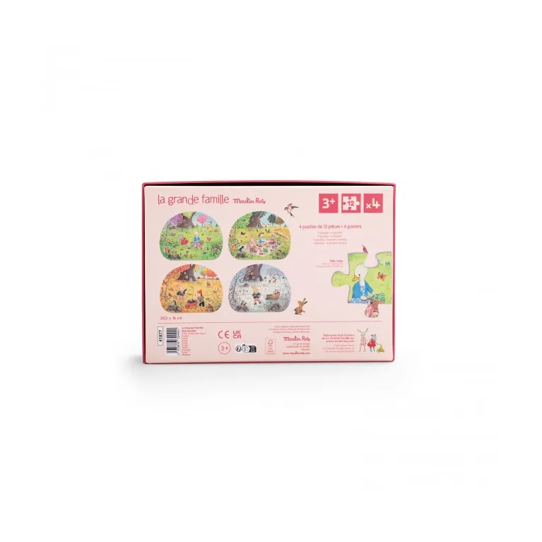 4 mini puzzle 12 pièces - Les 4 saisons - La Grande famille