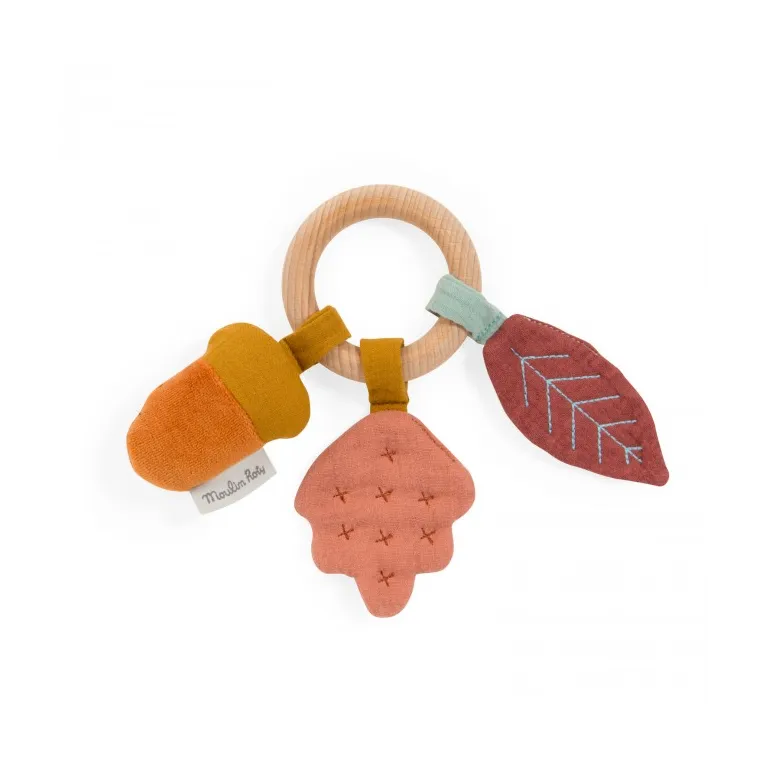 Anneau hochet - Bois chêne - Après la pluie 