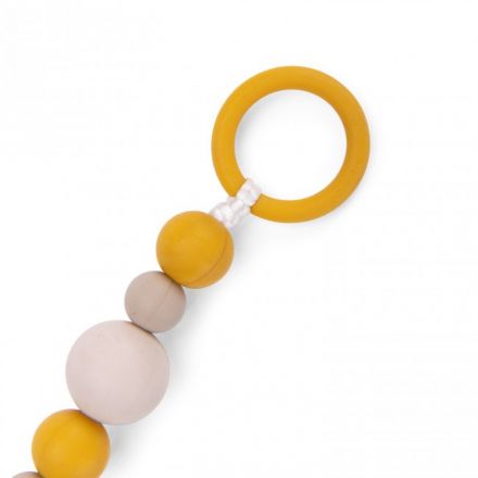 Attache tétine bois et silicone lion