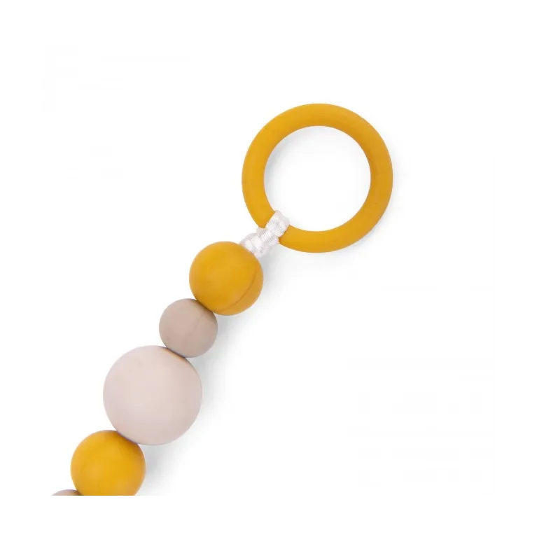 Attache tétine bois et silicone lion