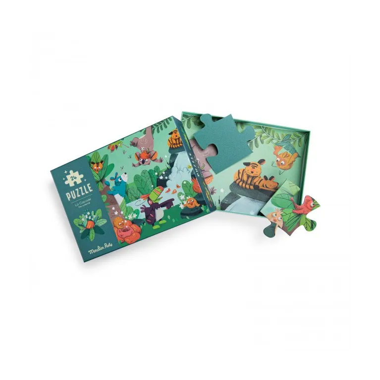 Puzzle phosphorescent 24 pièces - La cascade - Dans la jungle