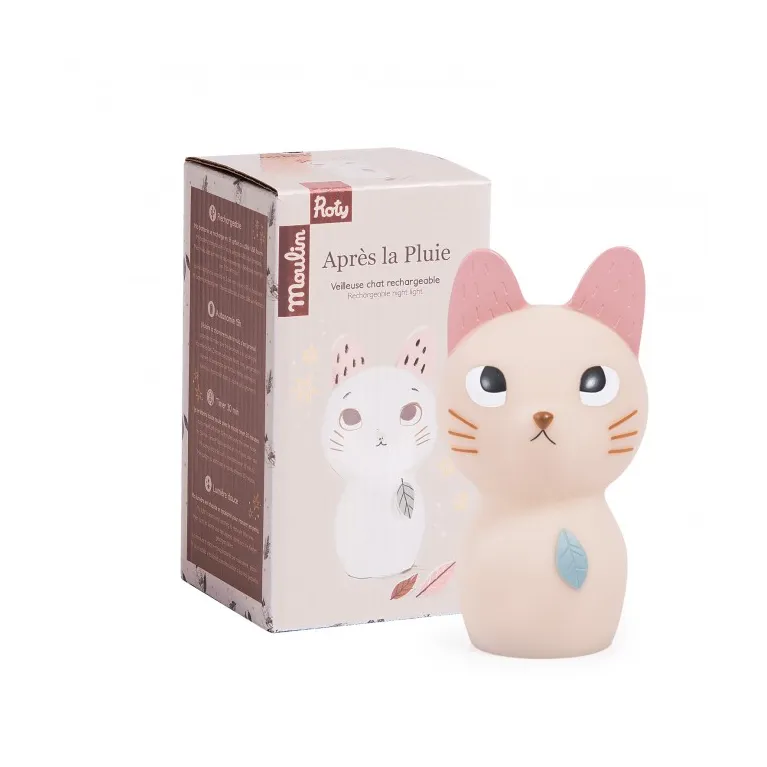 Veilleuse chat USB rechargeable - Après la pluie Moulin Roty 