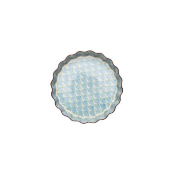 Plat à quiche - Motifs turquoises