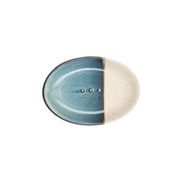 Porte savon en céramique - Bleu et blanc