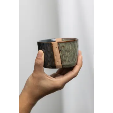 Petit bol industriel - 9 cm - Bleu et gris 