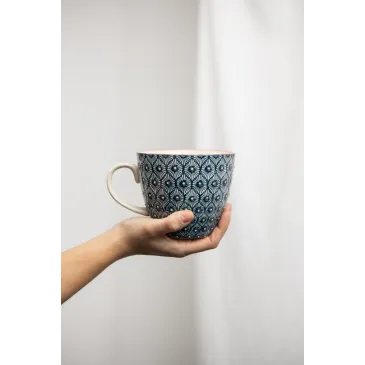 Grande tasse - Feuilles bleues - 500 ml 