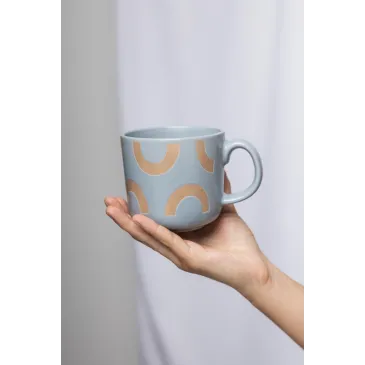 Mug Art deco - 400 ml - Gris 