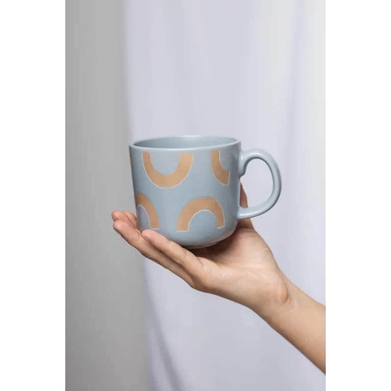 Mug Art deco - 400 ml - Gris 