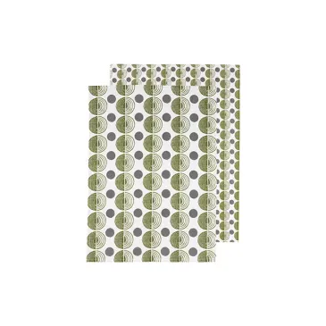 Set de 2 torchons - Vert et gris