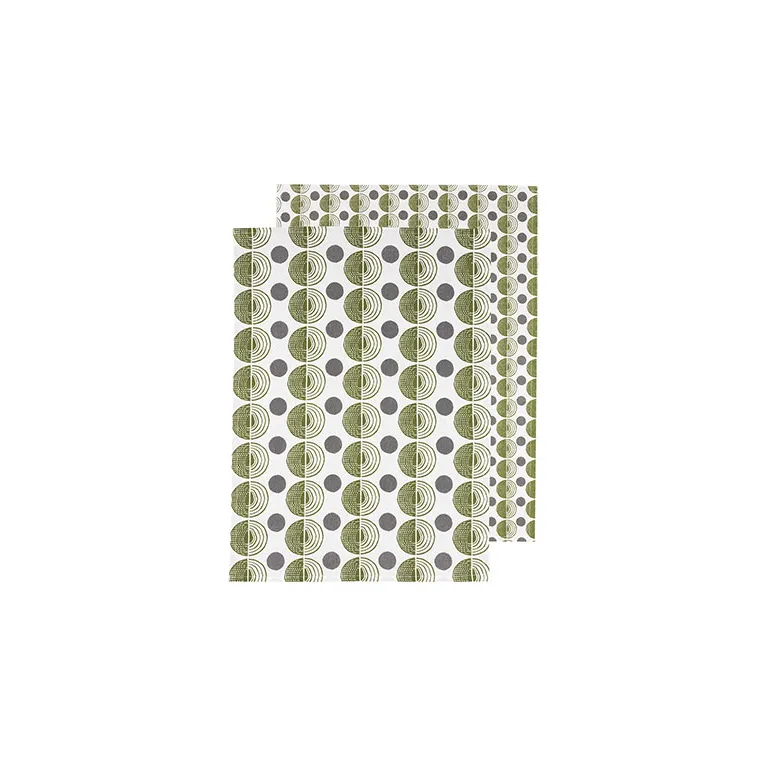Set de 2 torchons - Vert et gris