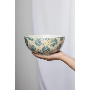 Petit saladier - Feuilles vertes 