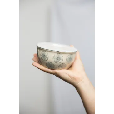 Bol art déco avec couvercle - 13 cm