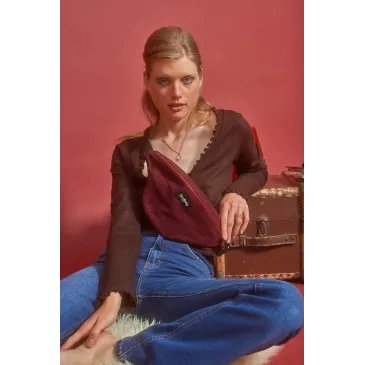 Banane Olivia - Pied de poule - Terracotta