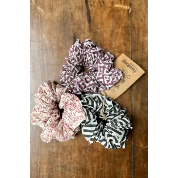 Lot de 3 chouchous upcyclés - Hindbag - Mumbai