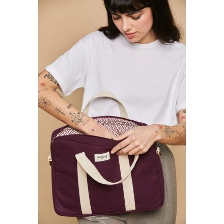 Sac ordinateur - Pierre - Prune 