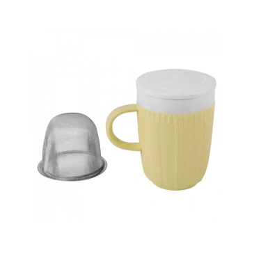 Mug céramique - Filtre inox - Jaune 