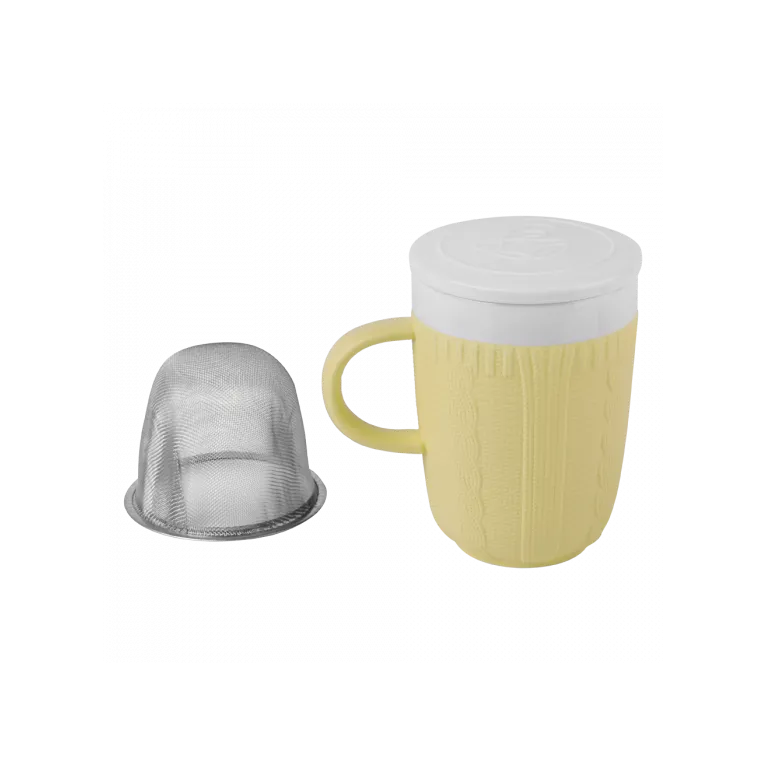 Mug céramique - Filtre inox - Jaune 