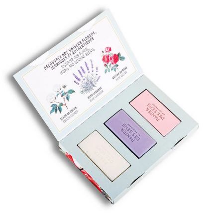 Coffret - 3 savons 100 g - Coton, lavande, Nectar Rose 