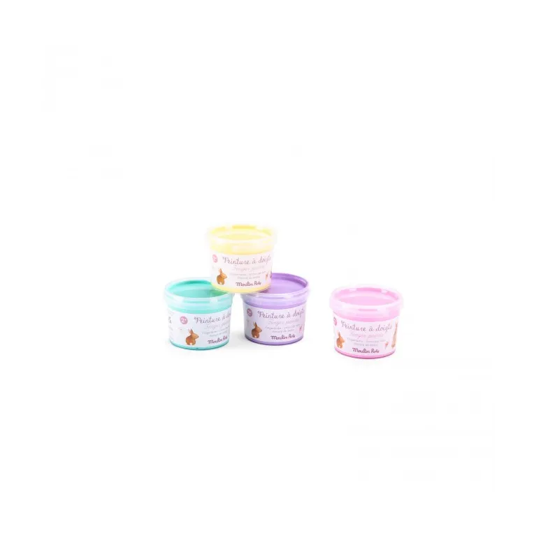 Peinture à doigts pastel - 4 pots - Les rosalies
