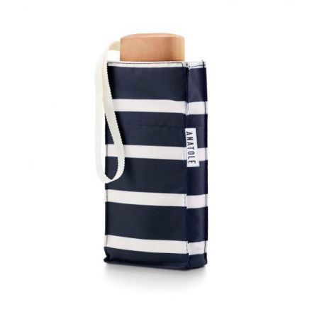 Mini parapluie - micro & solide - Pablo - Raures bleues et blanches 