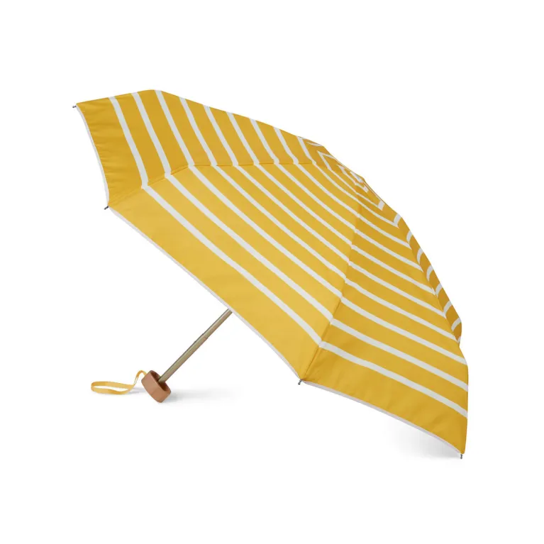 Mini parapluie - micro & solide - Gabin - Rayures blanches et jaunes 