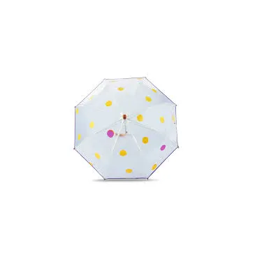 Parapluie enfant - Transaprent - Cloche à motif - Valensole - Pois jaunes et lilas 
