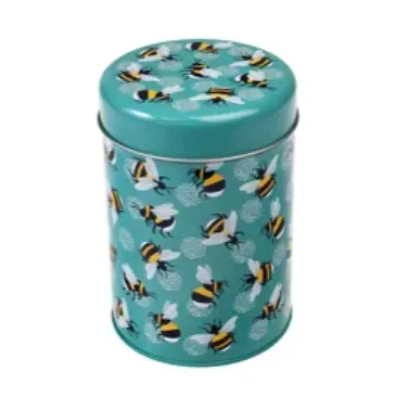 Boîte ronde métal abeilles