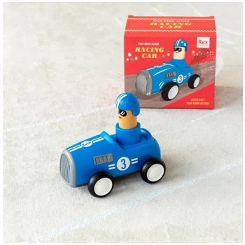 Voiture de course - Poussoir - Bleu 