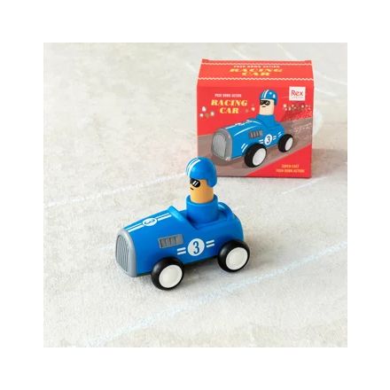 Voiture de course - Poussoir - Bleu 
