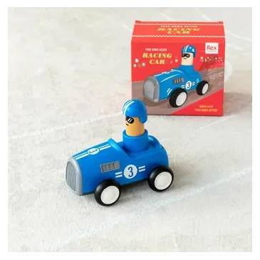 Voiture de course - Poussoir - Bleu 