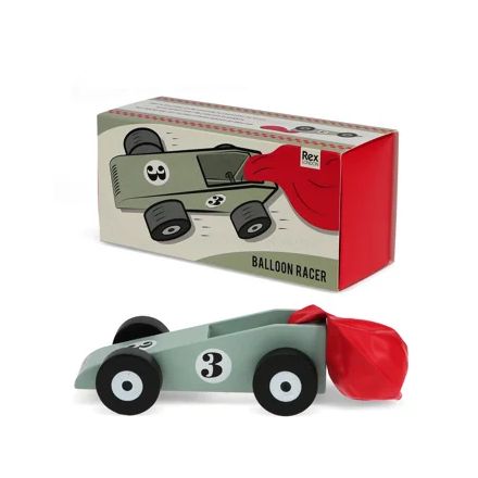 Petite voiture de course en bois - Propulsée par ballon