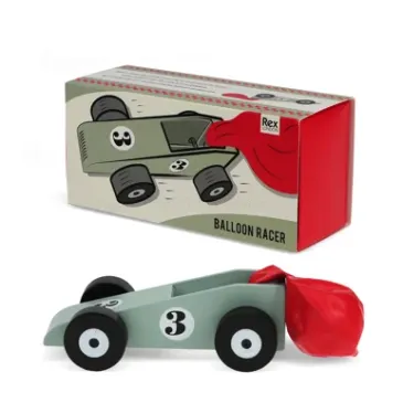 Petite voiture de course en bois - Propulsée par ballon