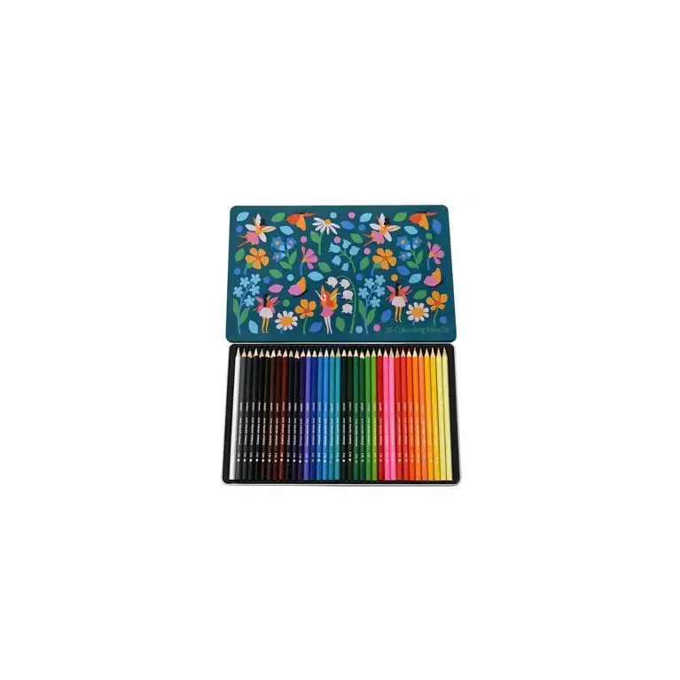 Boîte de 36 crayons de coloriage - Fées dans le jardin 