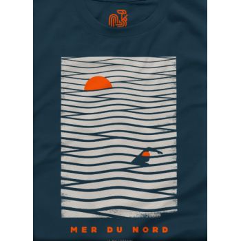 T-shirt - Gallodrome - MER DU NORD - Bleu marine - TailleL