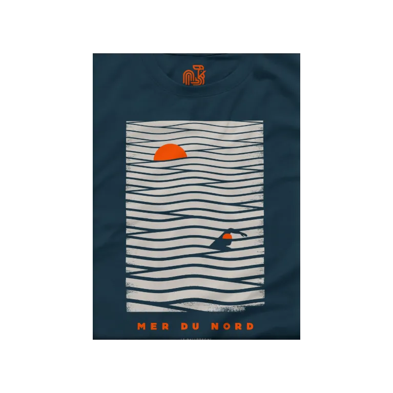 T-shirt - Gallodrome - MER DU NORD - Bleu marine - TailleL