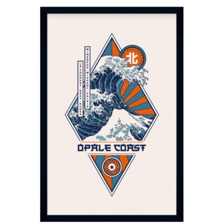 Affiche Gallodrome - Opale Coast - Typo plage - 40x60