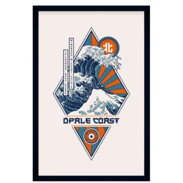 Affiche Gallodrome - Opale Coast - Typo plage - 40x60