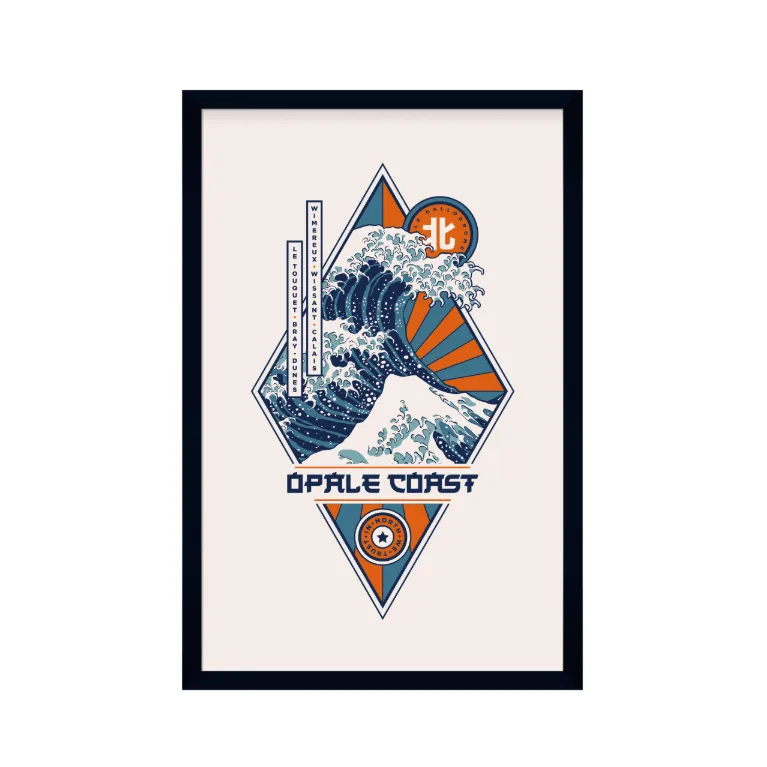 Affiche Gallodrome - Opale Coast - Typo plage - 40x60