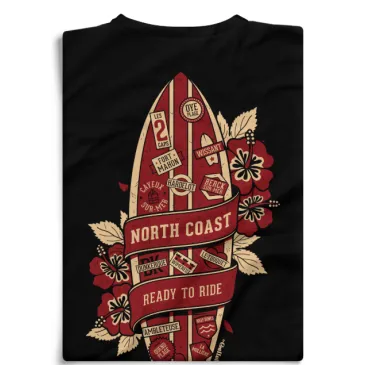 T-shirt - North coast - Planche surf - Taille S