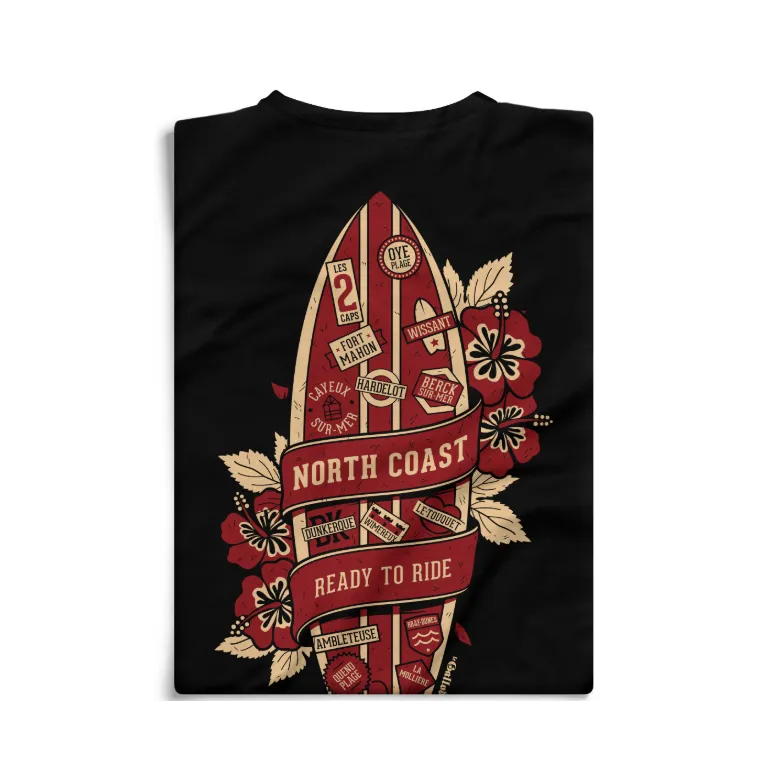 T-shirt - North coast - Planche surf - Taille S