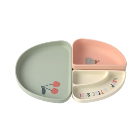 Set de vaisselle en silicone 3 pièces - Happy fruits - Cerise