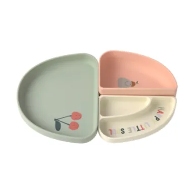 Set de vaisselle en silicone 3 pièces - Happy fruits - Cerise