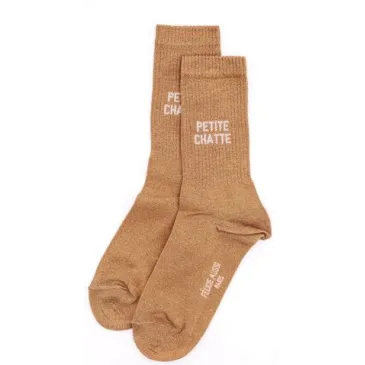 Paire de chaussettes - Felicie aussi - Pailletées - Caramel - Petite chatte 