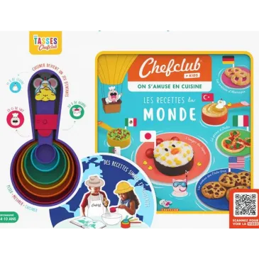 Coffret - Les recettes du monde avec les Tasses Chefclub - Bleu ciel