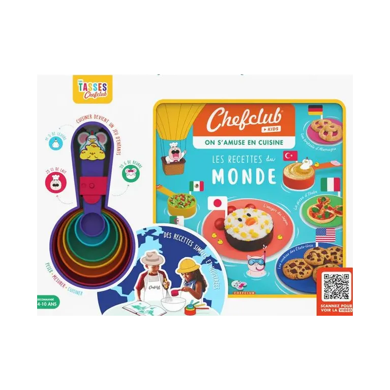 Coffret - Les recettes du monde avec les Tasses Chefclub - Bleu ciel