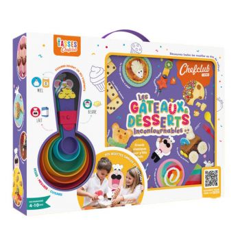 Coffret - Les gâteaux et desserts incontournables avec les Tasses Chefclub - Violet 