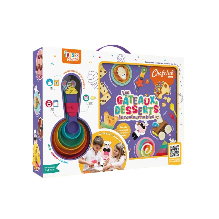 Coffret - Les gâteaux et desserts incontournables avec les Tasses Chefclub - Violet 
